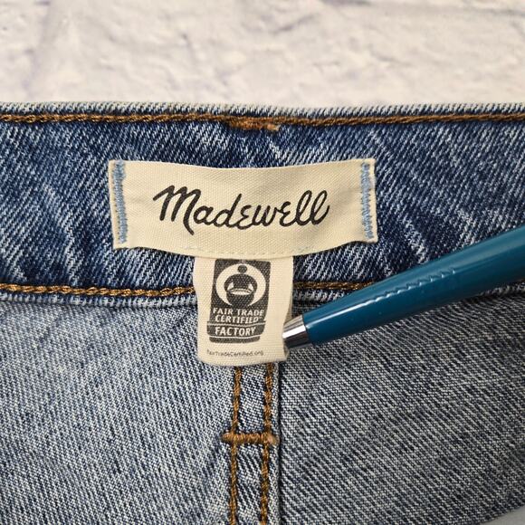 Madewell Women's Denim The Perfect Jean Short Frayed Hem Stretch MC647 size 25 - Picture 10 of 14
